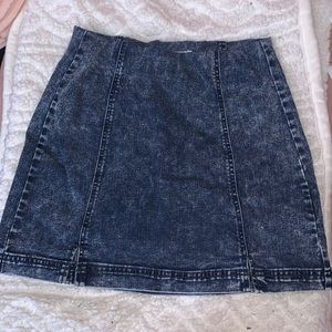 Garage Acid Wash Pull-On Denim Skirt, Size XS